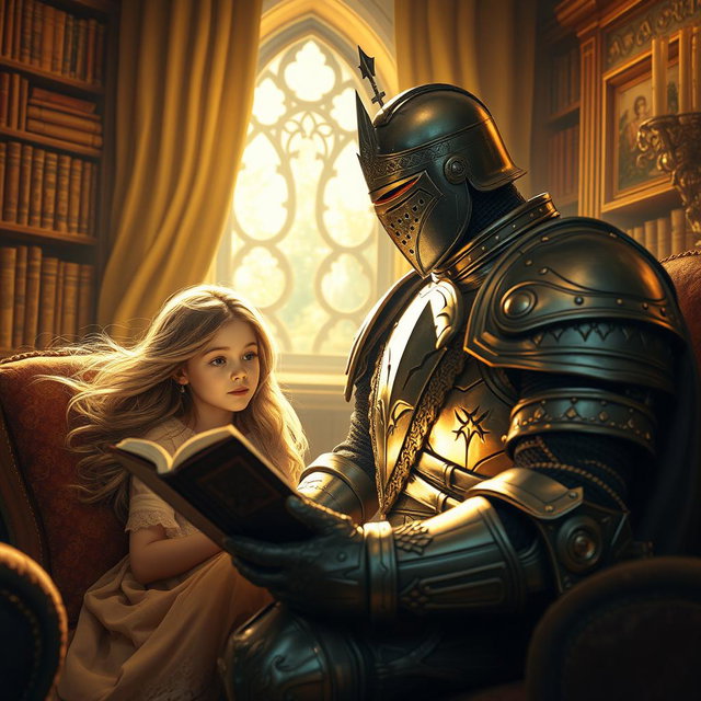 From my perspective, I see a beautiful girl with flowing hair nestled in a warm, inviting corner, deeply engrossed in reading her novel