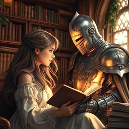 From my perspective, I observe a charming girl with flowing hair lost in a captivating novel, situated in a beautifully decorated reading nook
