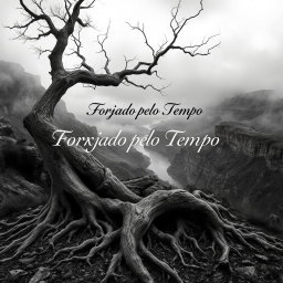 A hyper-realistic black-and-white image of a rugged landscape deeply rooted in nature