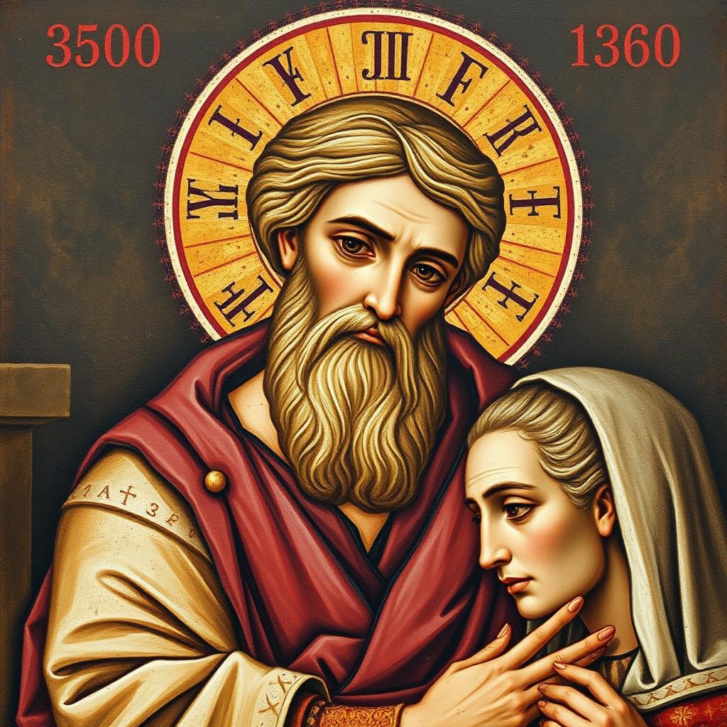 An ancient depiction of Saint Ephrem the Syrian, showcasing his radiant face shining with faith and compassion