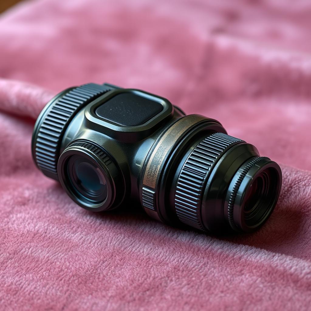 A realistic and beautifully crafted artificial device, designed with intricate details and textures, displayed elegantly on a soft velvet surface