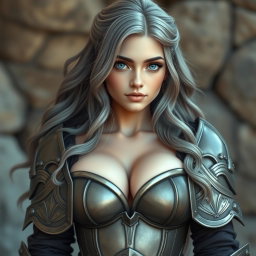 A real life photo of a busty, delicate yet athletic cleric healer girl who embodies kindness and care