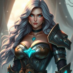 A busty, shy but athletic cleric healer, embodying a kind and caring demeanor