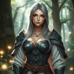 A busty, shy, and delicate cleric healer who is kind and slim