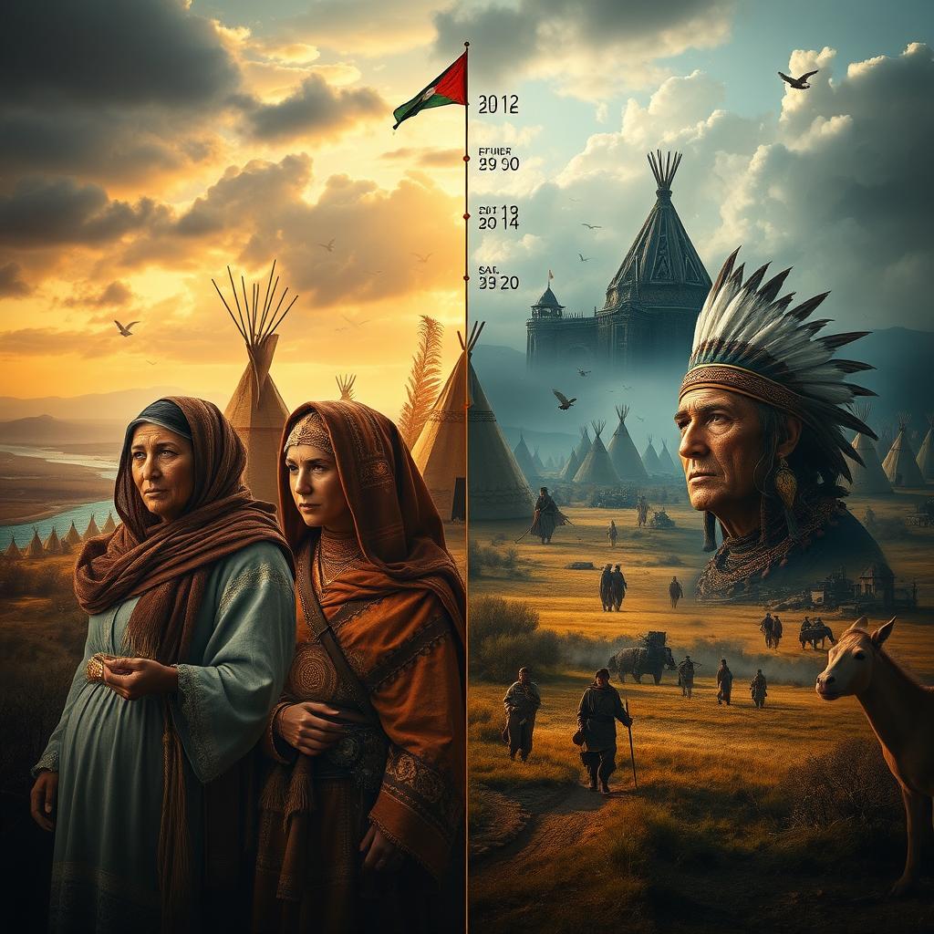A dramatic depiction of the parallels between Palestinian displacement over the years and the displacement of Native Americans in the USA