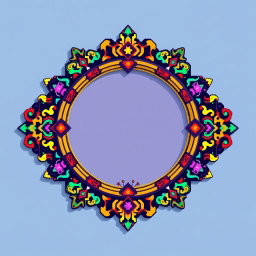 A highly stylized decorative frame designed to showcase a pixel art video in the center