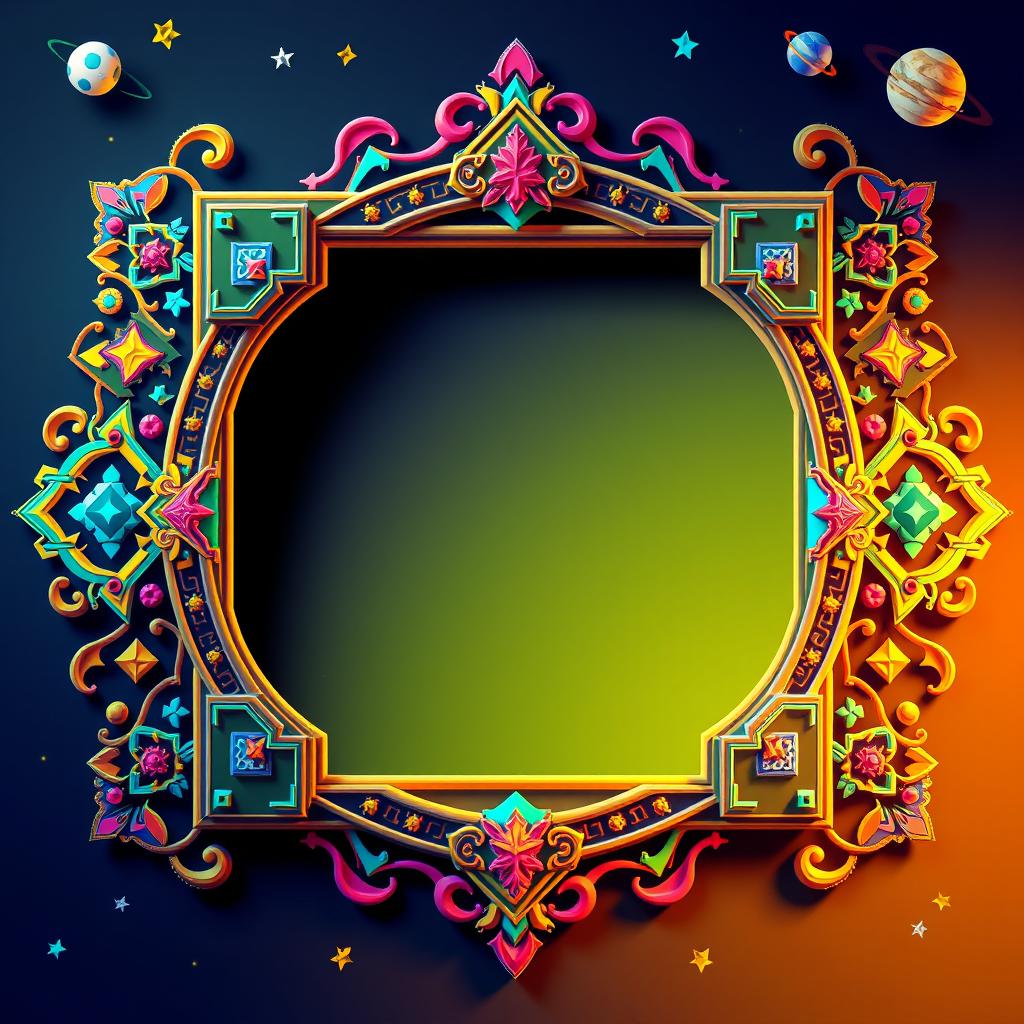 A highly stylized decorative frame designed to showcase a pixel art video in the center