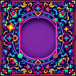 A highly stylized decorative frame designed to showcase a pixel art video in the center