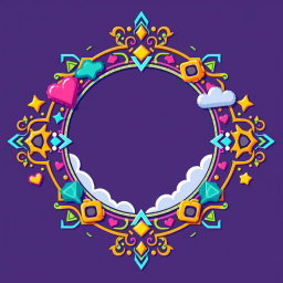 A beautifully stylized decorative frame specifically designed for showcasing pixel art videos in the center