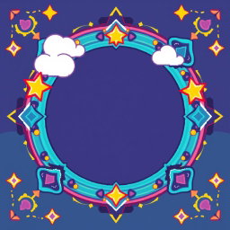 A beautifully stylized decorative frame specifically designed for showcasing pixel art videos in the center