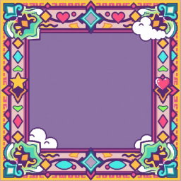 A beautifully stylized decorative frame specifically designed for showcasing pixel art videos in the center