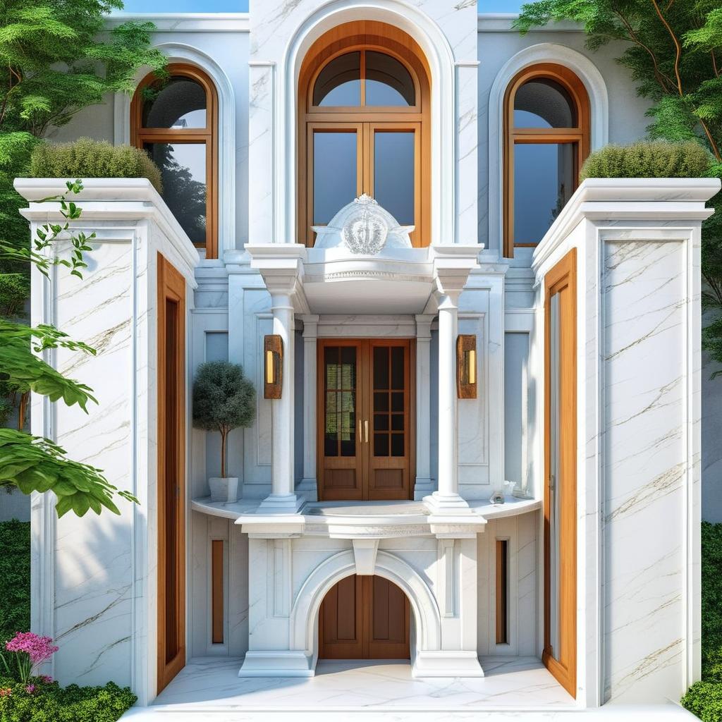 "Make its stone out of marble. Apply wooden decorations on it. Just simplify it a bit and give it a forest vibe. Make sure to smooth it out. The details are too much, reduce them, but not so much that it becomes too simple."