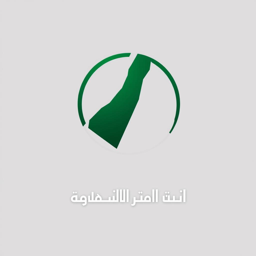 A logo design for 'معهد فلسطين للدراسات الاستراتيجية' that features a stylized and abstract representation of the map of Palestine, designed as an open circle