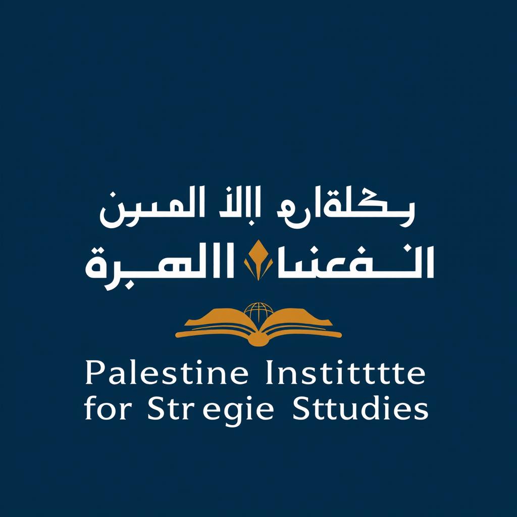 A logo design featuring both Arabic and English letters under the title "معهد فلسطين للدراسات الاستراتيجية / Palestine Institute for Strategic Studies"