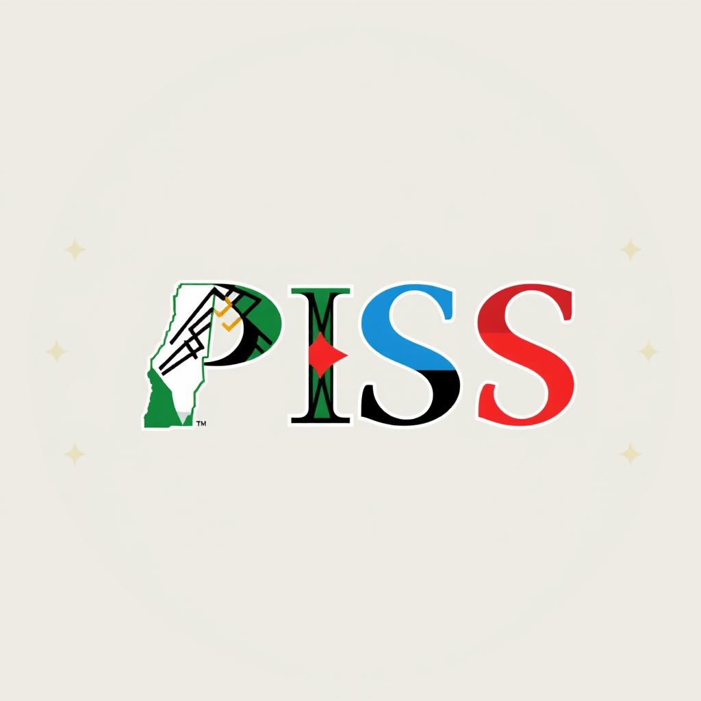 Create a stylized logo featuring the letters 'P', 'I', and two 'S's with intricate designs