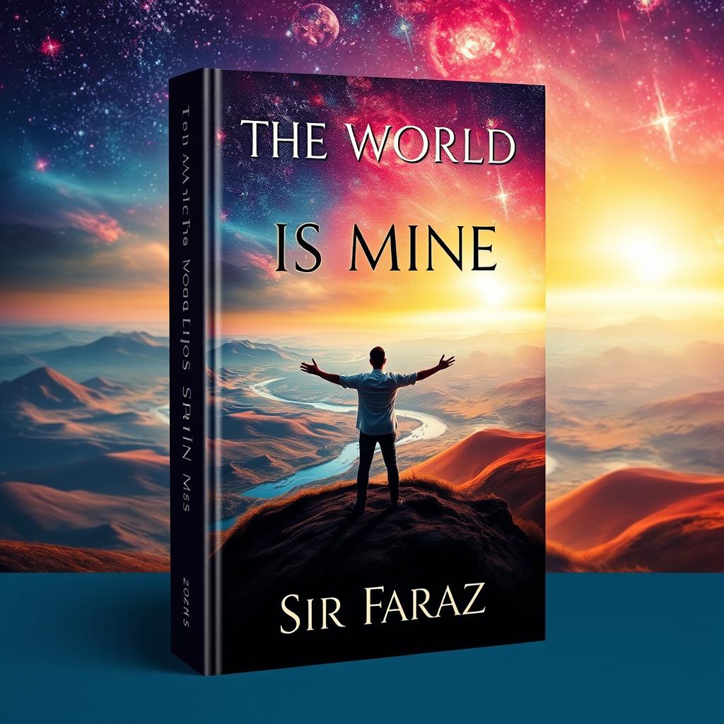 A captivating book cover design for the title "The World Is Mine" by Sir Faraz, published in 2025