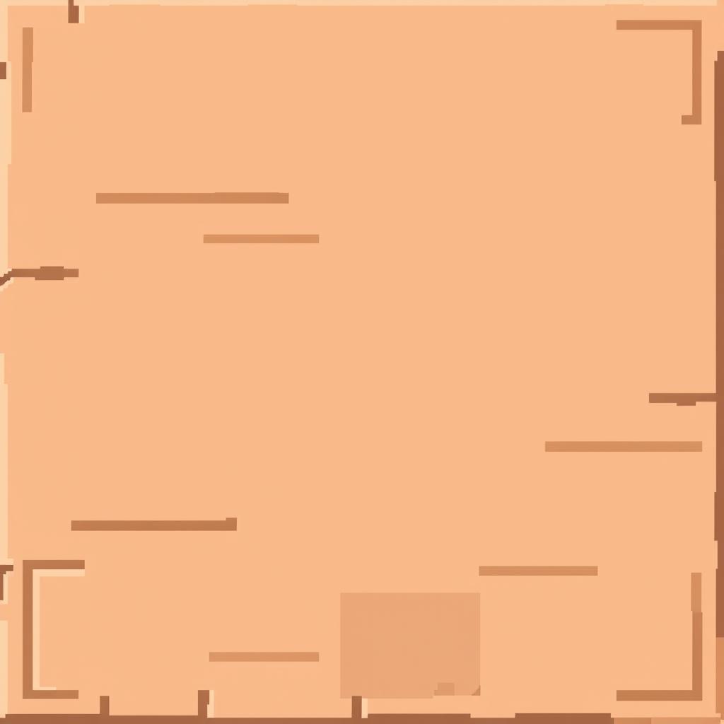 A pixel art style texture of a cardboard box, predominantly featuring shades of brown and beige