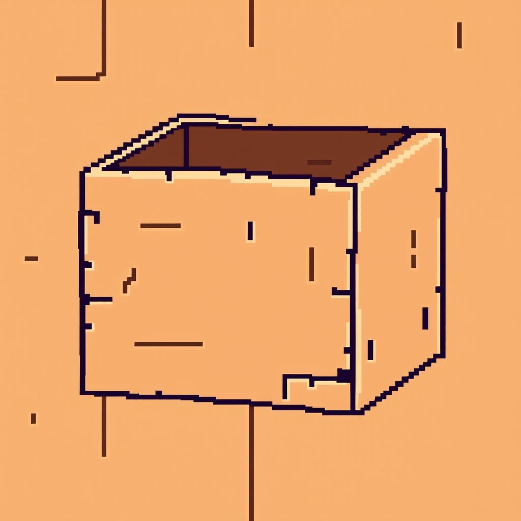 Cardboard Box Pixel Art: A Textured Delight