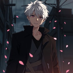 A poignant anime-style illustration of Suguru Geto from Jujutsu Kaisen, portrayed with a melancholic expression, his bright white hair slightly disheveled