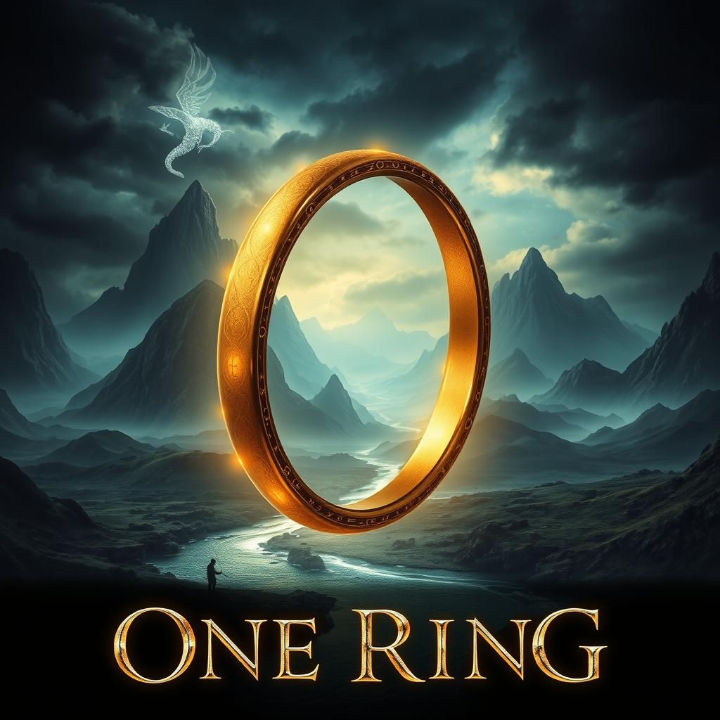A stunning movie poster for a fictional epic fantasy film inspired by the concept of 'one ring'