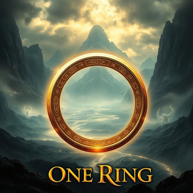 A stunning movie poster for a fictional epic fantasy film inspired by the concept of 'one ring'