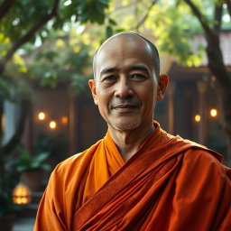 A captivating and respectful portrait of Sivili Thero, a wise and serene monk