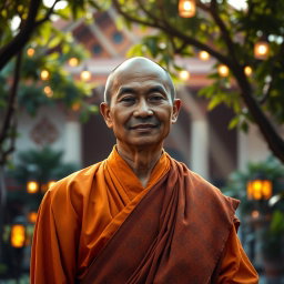 A captivating and respectful portrait of Sivili Thero, a wise and serene monk