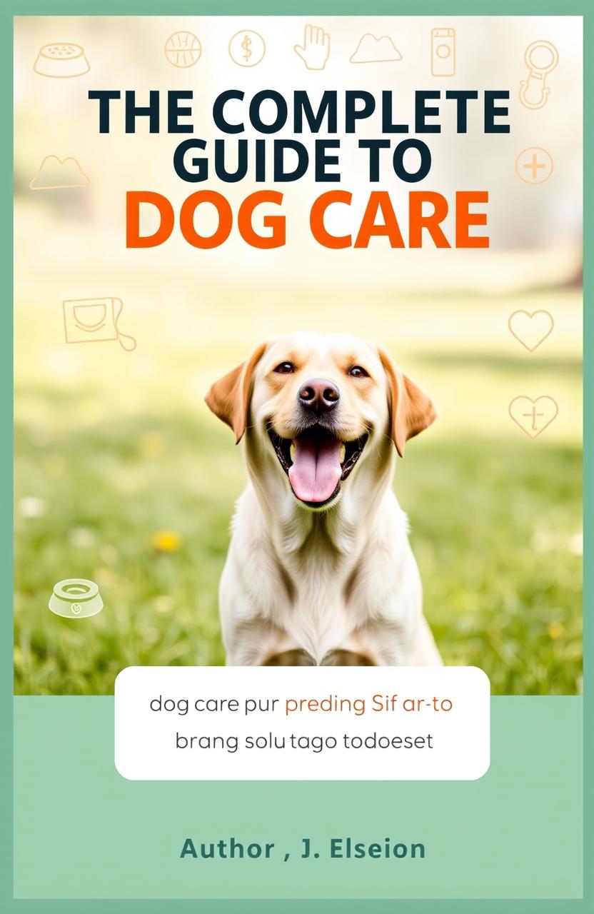 An inviting e-book cover design for 'The Complete Guide to Dog Care'