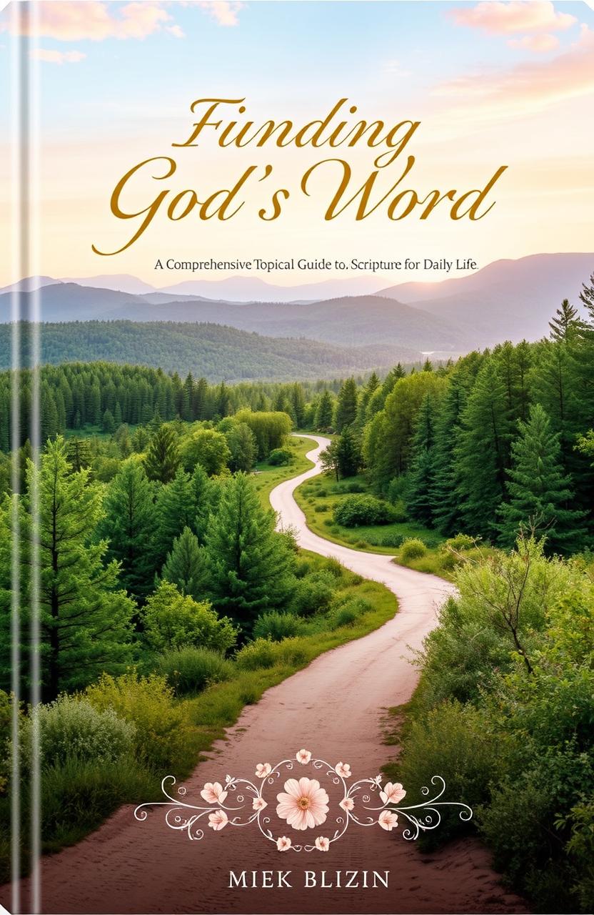 A beautifully arranged book cover design for 'Finding God’s Word: A Comprehensive Topical Guide to Scripture for Daily Life'