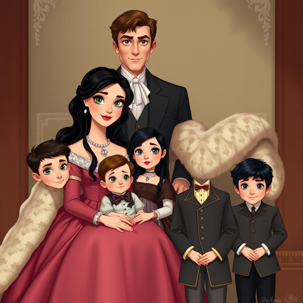 A prestigious royal family portrait set in a historical context