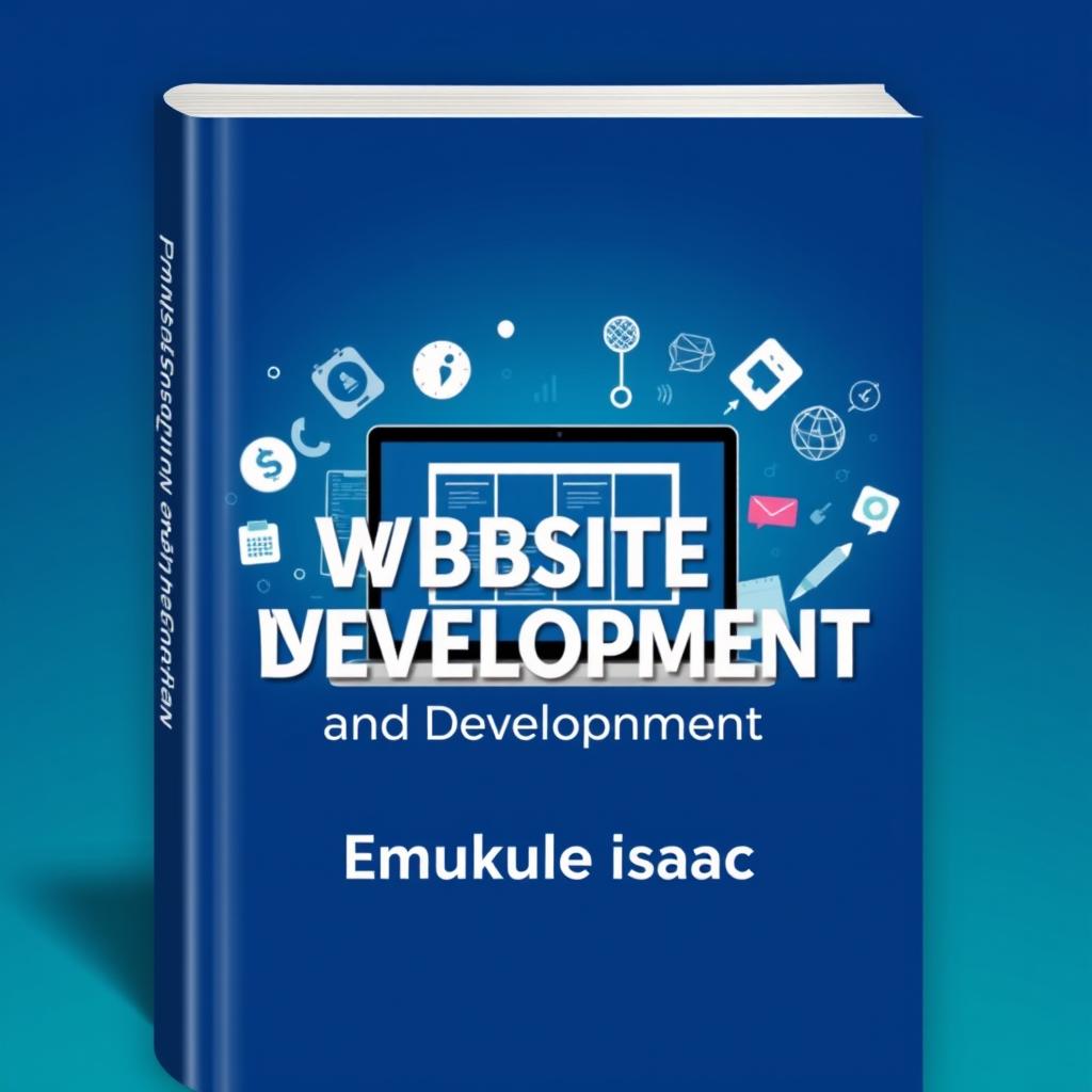 A captivating book cover design for 'Website Design and Development' by Emukule Isaac