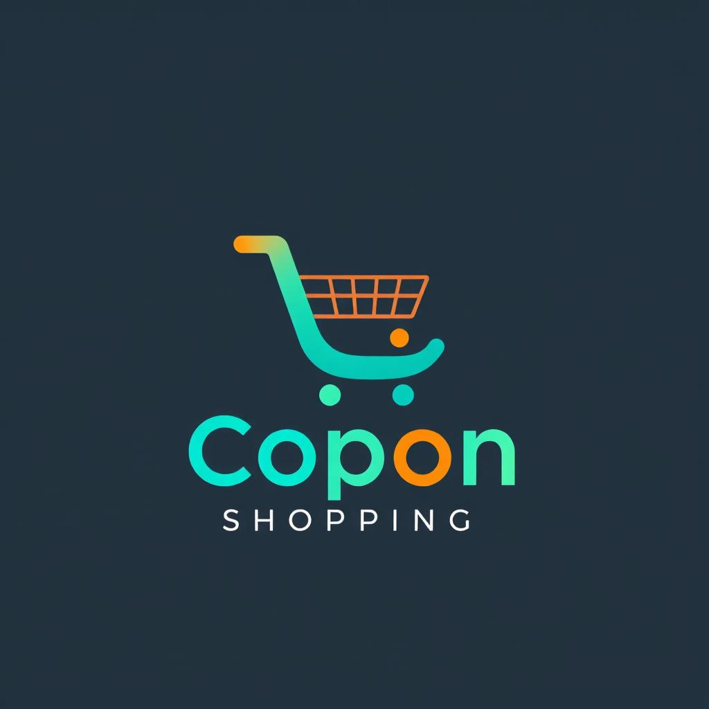 A modern and sleek logo design for 'Copon Shopping'
