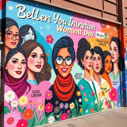 A vibrant mural celebrating brilliant women in science and innovation
