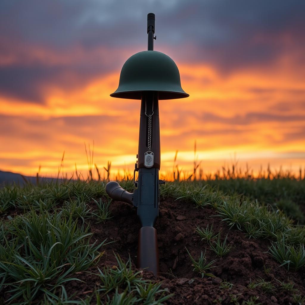 A grassy hill at sunset with a dramatic sky in the background