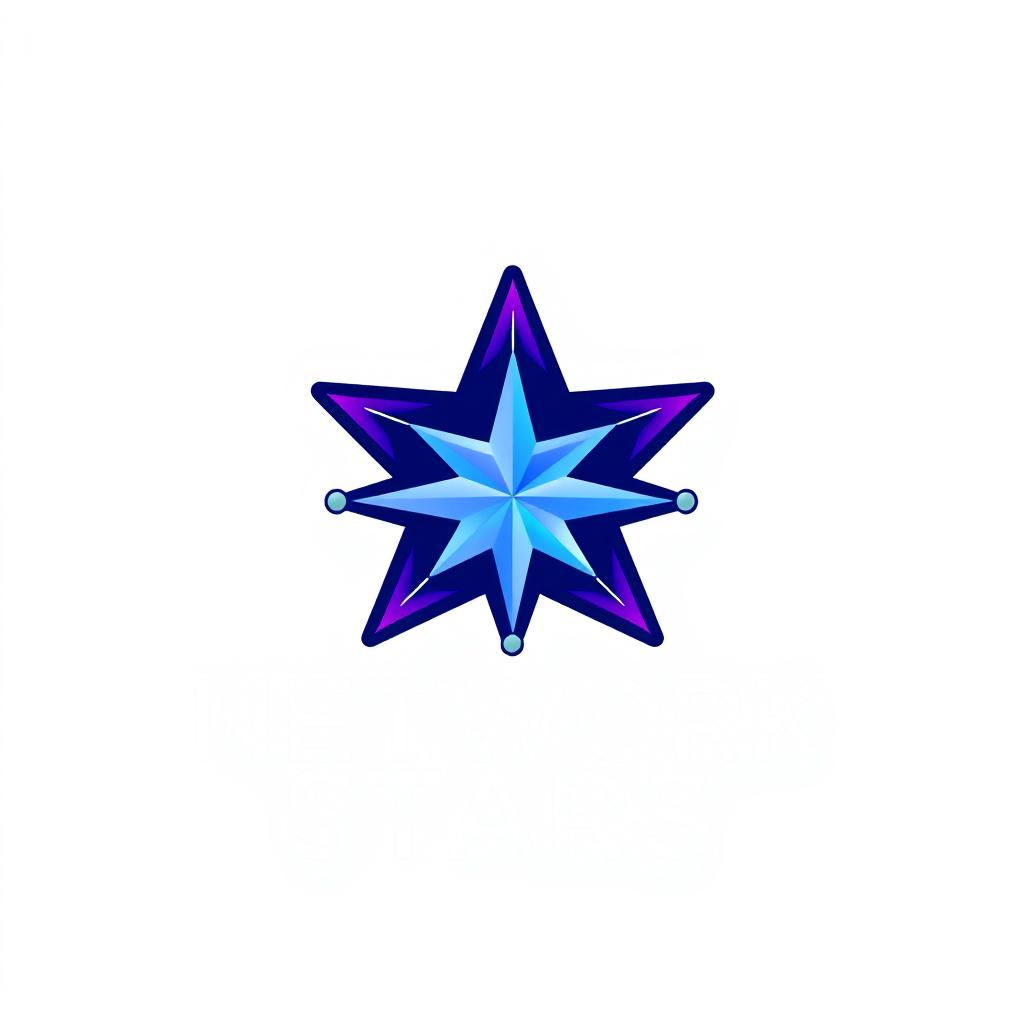 A sleek and modern logo design for 'Network Stars', featuring a dynamic star symbol integrated with network motifs such as interconnecting lines or nodes