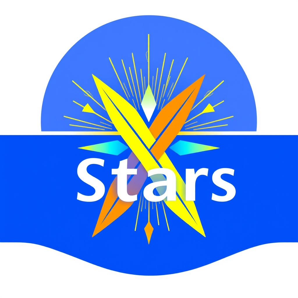 The Stars logo, exhibiting a modern and sleek design, showcases intersecting radiant lines that symbolize connection, creativity, and brilliance
