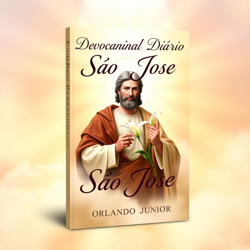 A visually striking ebook cover design for 'Devocional Diário São José' by Orlando Junior