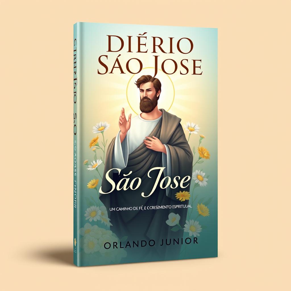 An inspiring book cover design for 'DIÁRIO São José: UM CAMINHO DE FÉ E CRESCIMENTO ESPIRITUAL' by Orlando Junior