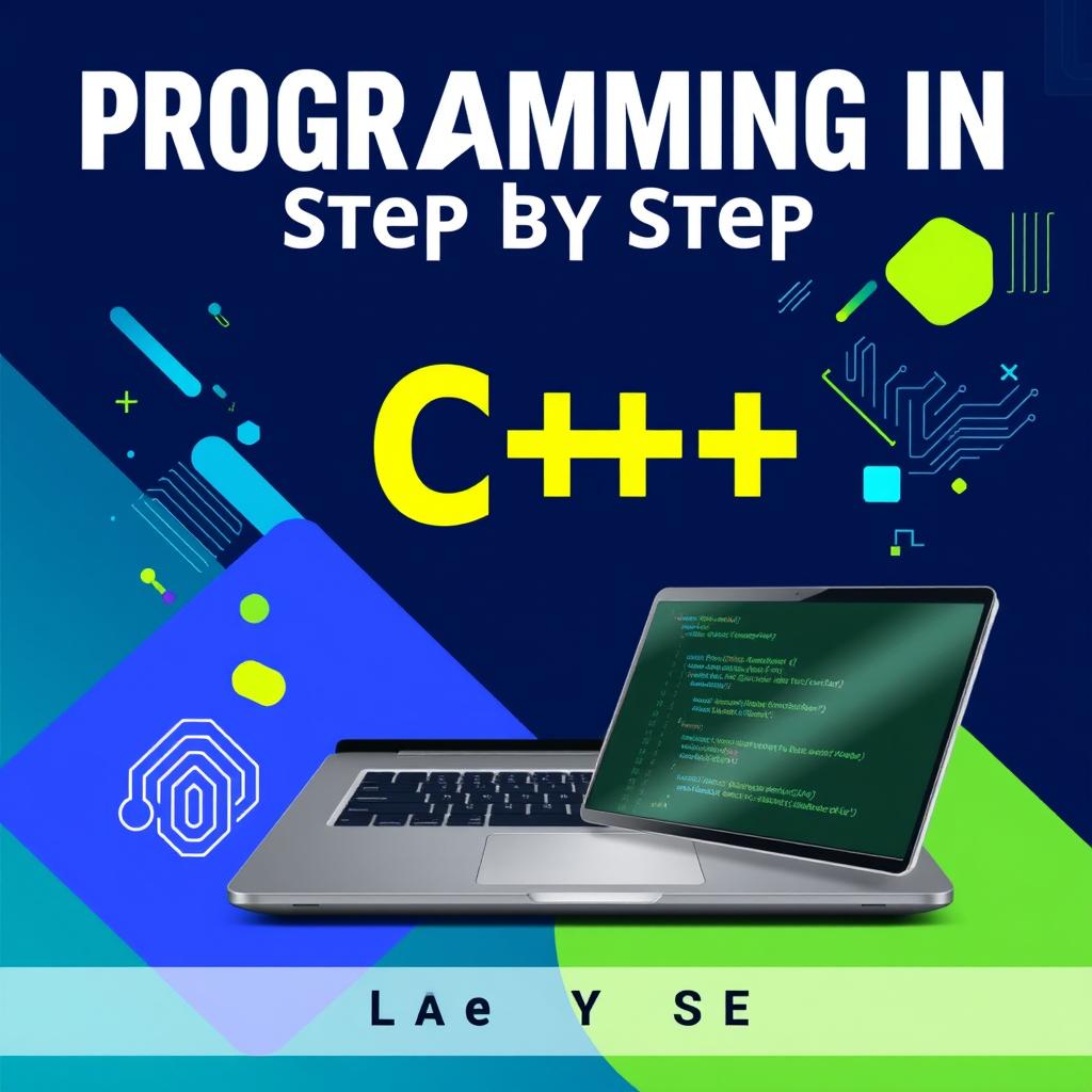 An engaging and modern ebook cover design focused on programming in C++