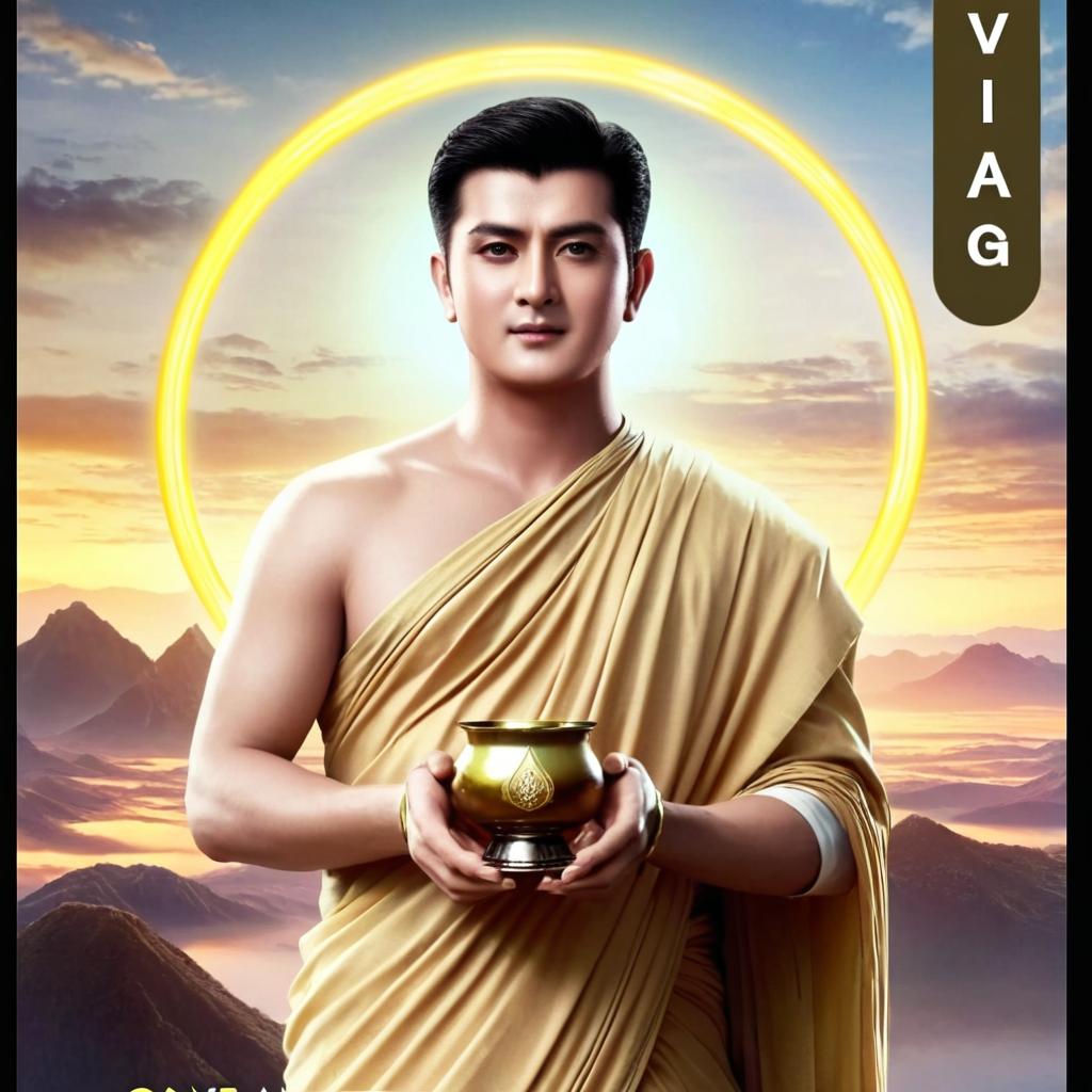 Serenity in Gold: Deity Monk Poster