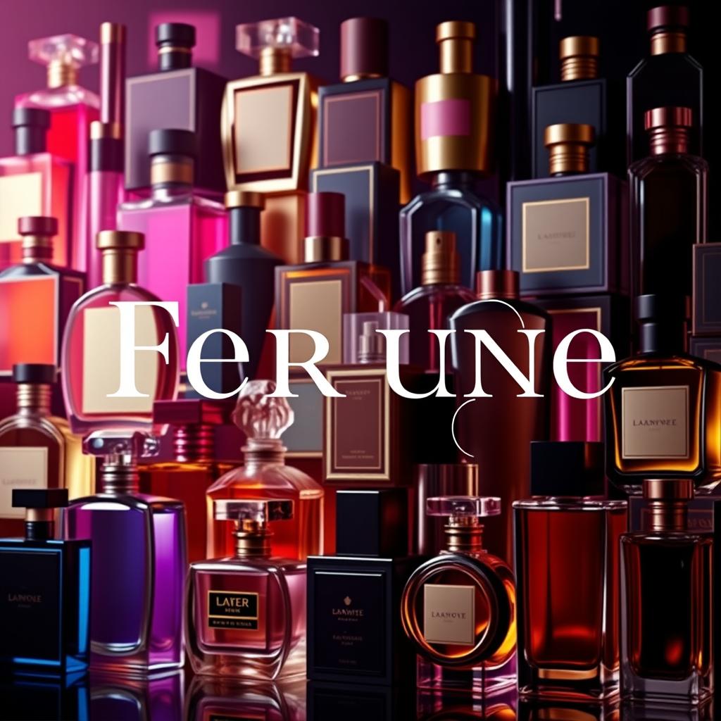A luxurious and elegant logo design for a high-end perfume brand, featuring the company's name brought to life with sophisticated typography and artistic flair