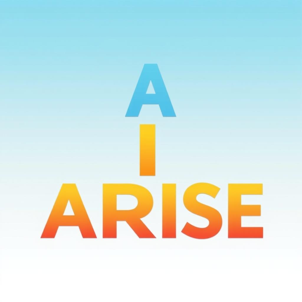 The word 'ARISE' designed vertically, with each letter stacked one on top of the other