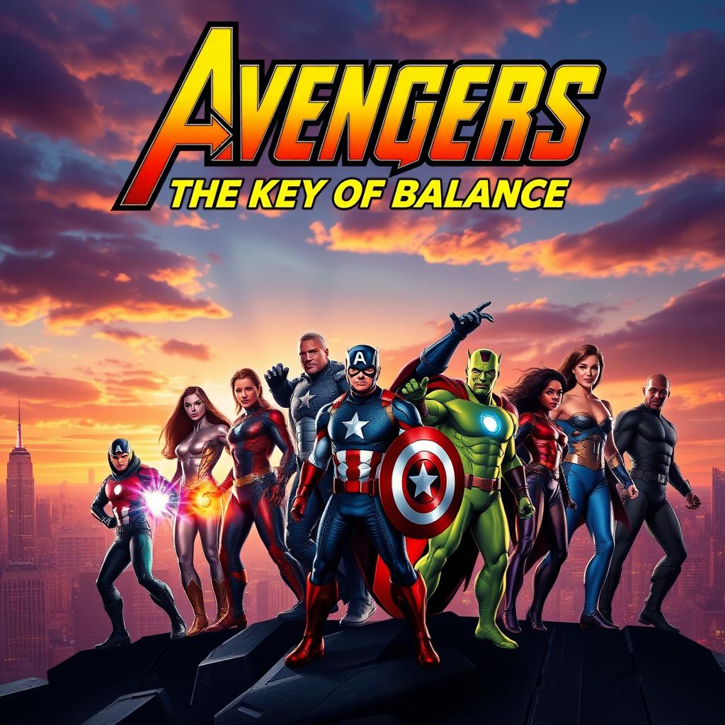 A dynamic poster for 'Avengers: The Key of Balance'