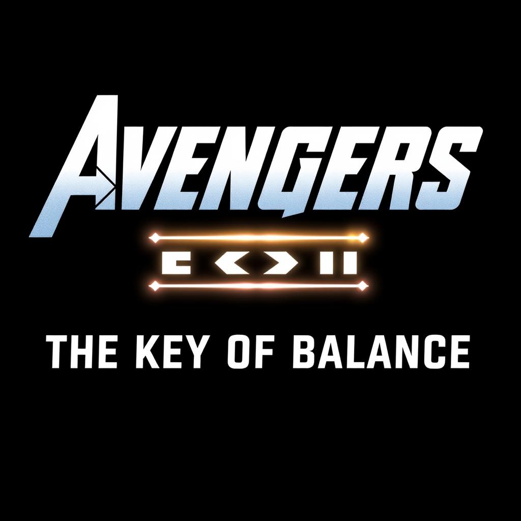 The title 'Avengers : The key of Balance' displayed in bold white text against a sleek black background