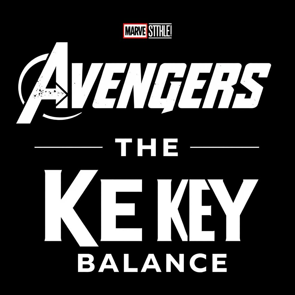 The title 'Avengers: The Key of Balance' displayed prominently in white text on a black background