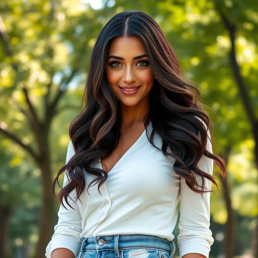 Create a vibrant and detailed portrait of a woman named Alissa Zuñiga Elizondo