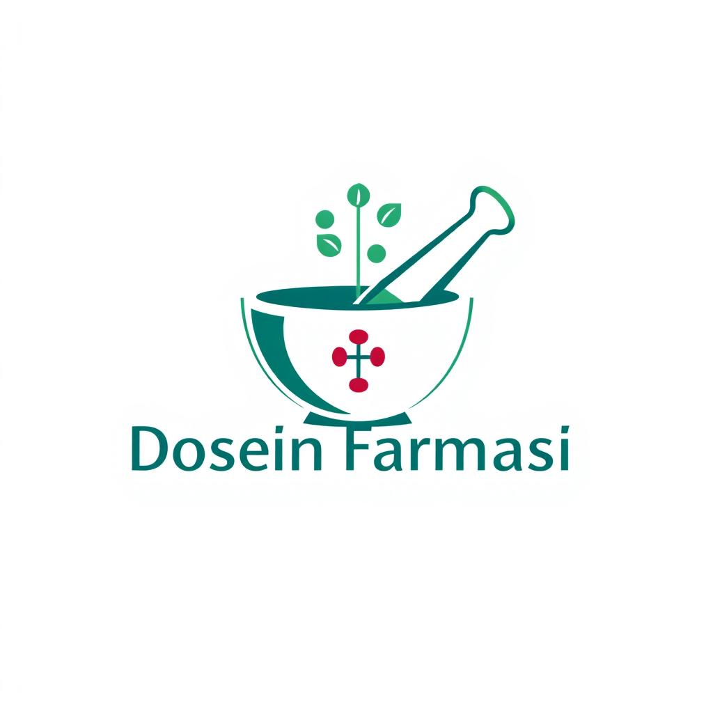 A professional and modern logo design for a pharmacy faculty group, featuring a stylized representation of a mortar and pestle, the universal symbol of pharmacy