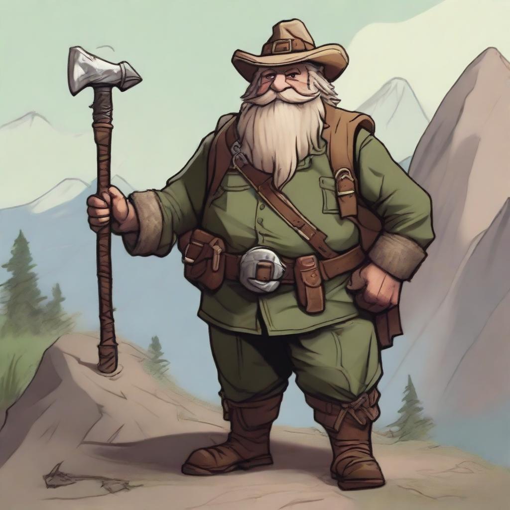 A high-resolution digital art image presenting a Dwarf character from Dungeons and Dragons