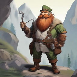 A high-resolution digital art image presenting a Dwarf character from Dungeons and Dragons