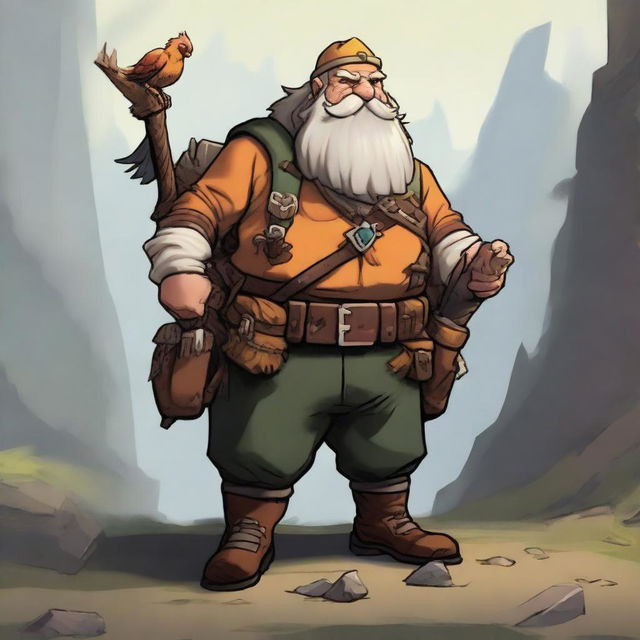 A high-resolution digital art image presenting a Dwarf character from Dungeons and Dragons